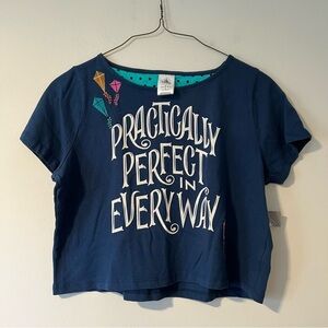 Mary Poppins Disney Crop Top Practically Perfect in Every Way NWT